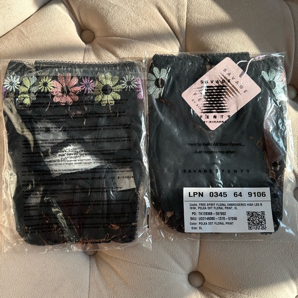 Savage X Fenty Polka Dot Floral Free Spirit Embroidery High Leg Bikini Panty - Picture 11 of 14